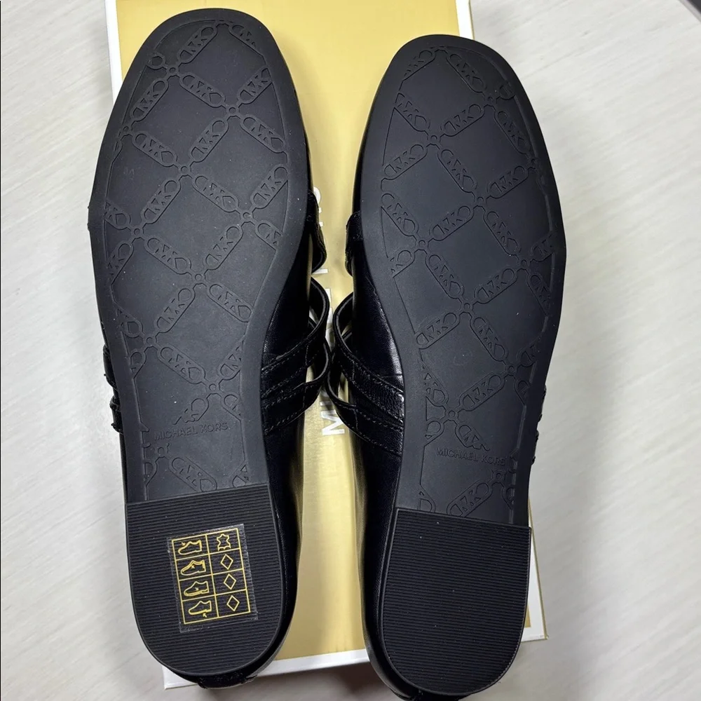Michael Kors Indy Flex Leather Ballet Flats - Black Mary Jane Style NIBox Size 5 - Picture 9 of 10